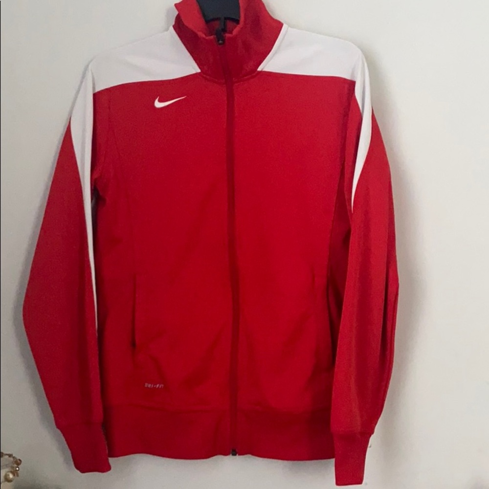Red Nike Full Zipper Sweatshirt